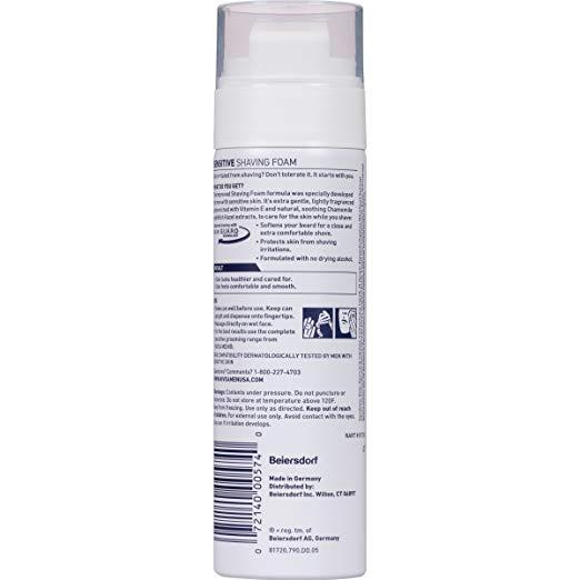 NIVEA Men Sensitive Shaving Foam Soothes Sensitive Skin From Shave Irritation 7 oz. Can