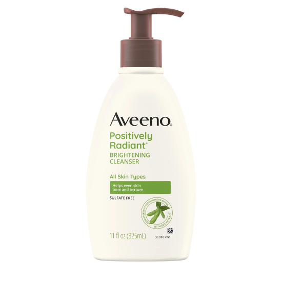 Aveeno Positively Radiant Brightening Cleanser All Skin Types Sulfate Free 11 Fl Oz (325ml)