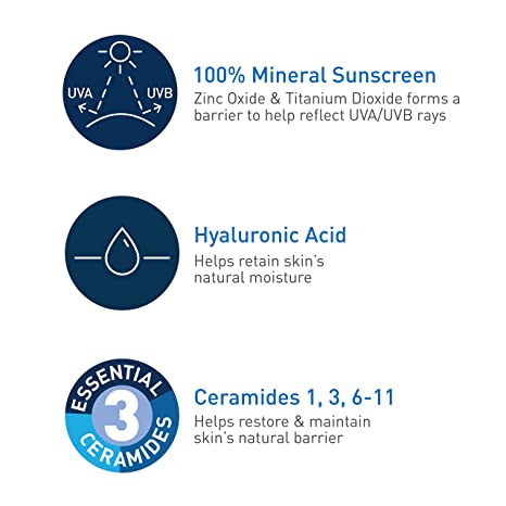 CeraVe Body Suitable For Sensitive Skin Hydrating Mineral Sunscreen Broad Spectrum SPF50 5 Oz (150ml)