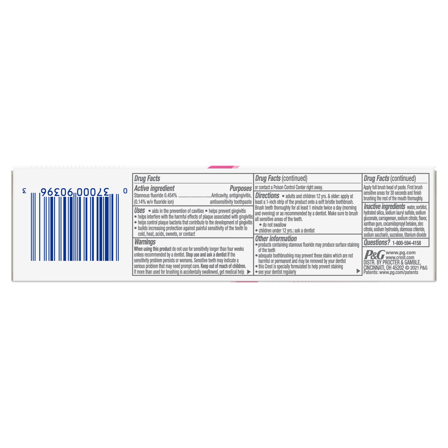 Crest Pro Health Sensitive and Gum Fluoride for Anti Cavity Toothpaste All Day Protection 116 g