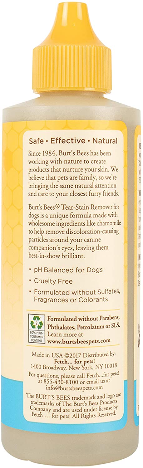Burt's Bees for Dogs Tear Stain Remover with Chamomile, 4 fl.oz / 118 ml