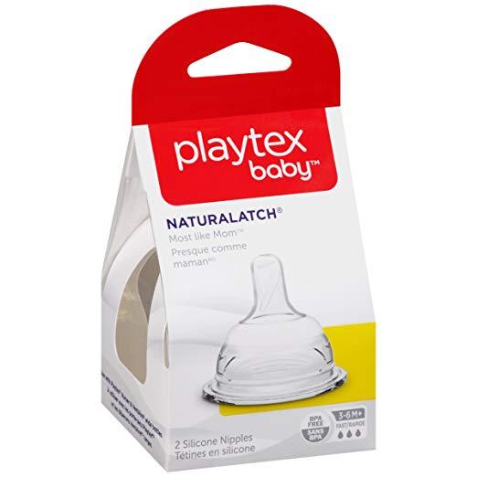 Playtex Baby Naturalatch Most like Mom 3-6M+ 2 Silicone Nipples