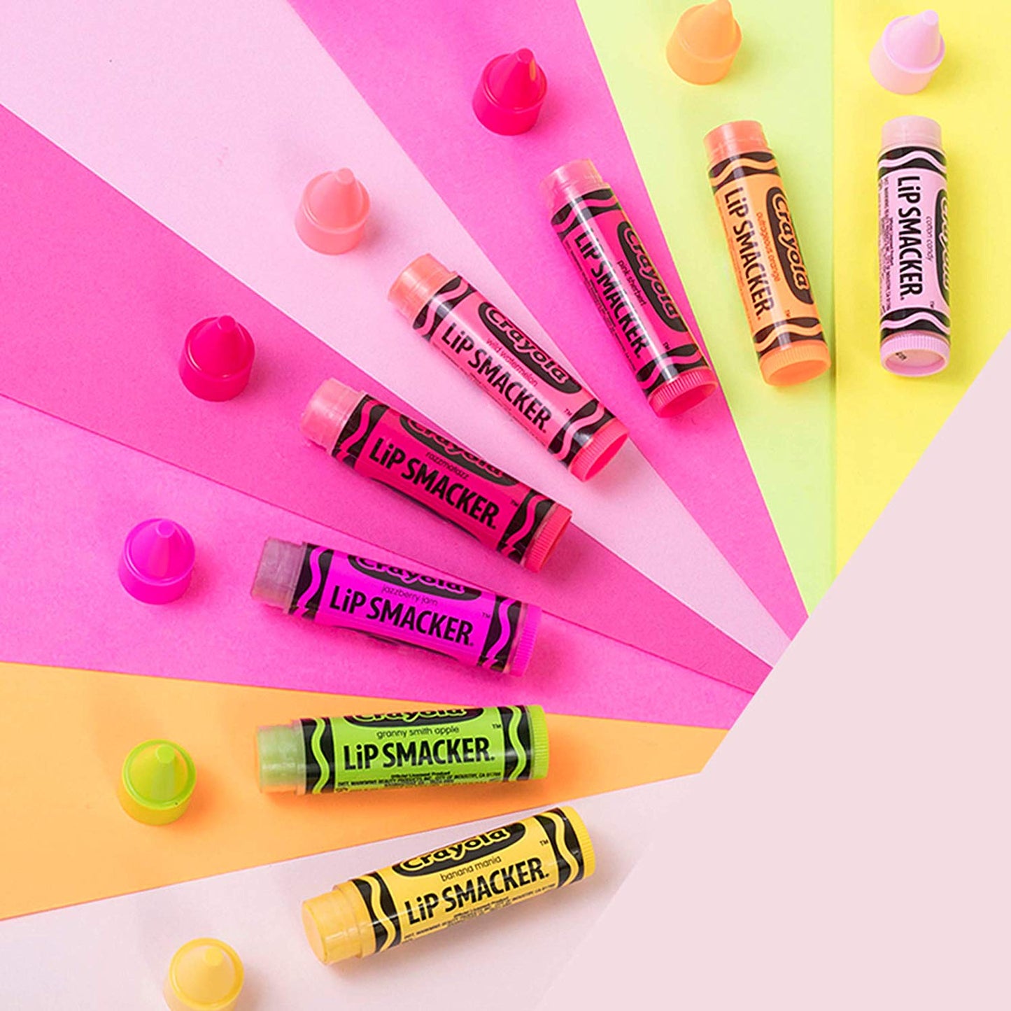 Lip Smacker Crayola Lip Balm Party, Pack of 8 Delicious Flavors