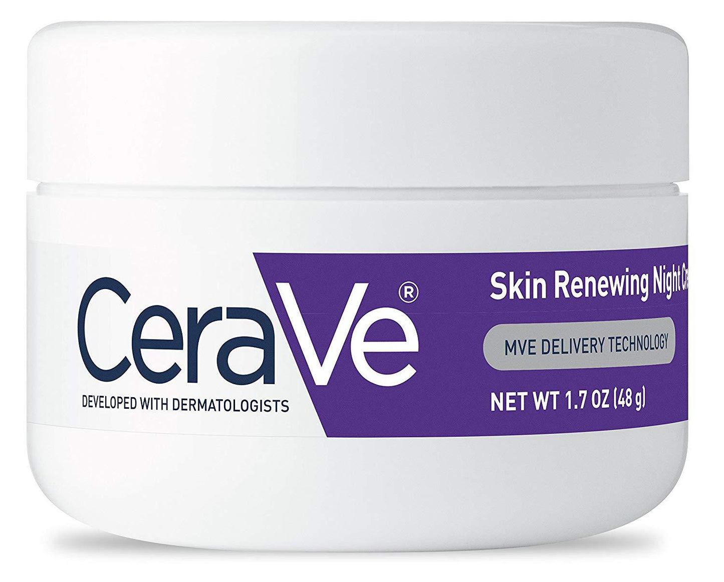 CeraVe Skin Renewing Night Cream with Hyaluronic Acid & Niacinamide, Fragrance Free 1.7 oz (48 g)