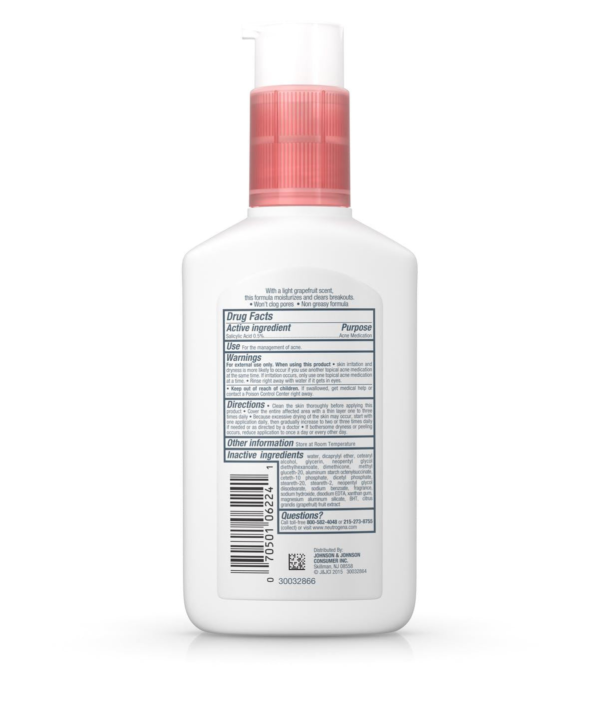 Neutrogena Oil-Free Acne Moisturizer Pink Grapefruit 4 fl.oz