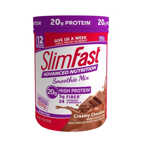 Slimfast Advanced Nutrition Smoothie Mix 20 g High Protein Gluten free Creamy Chocolate 11.01oz 312g