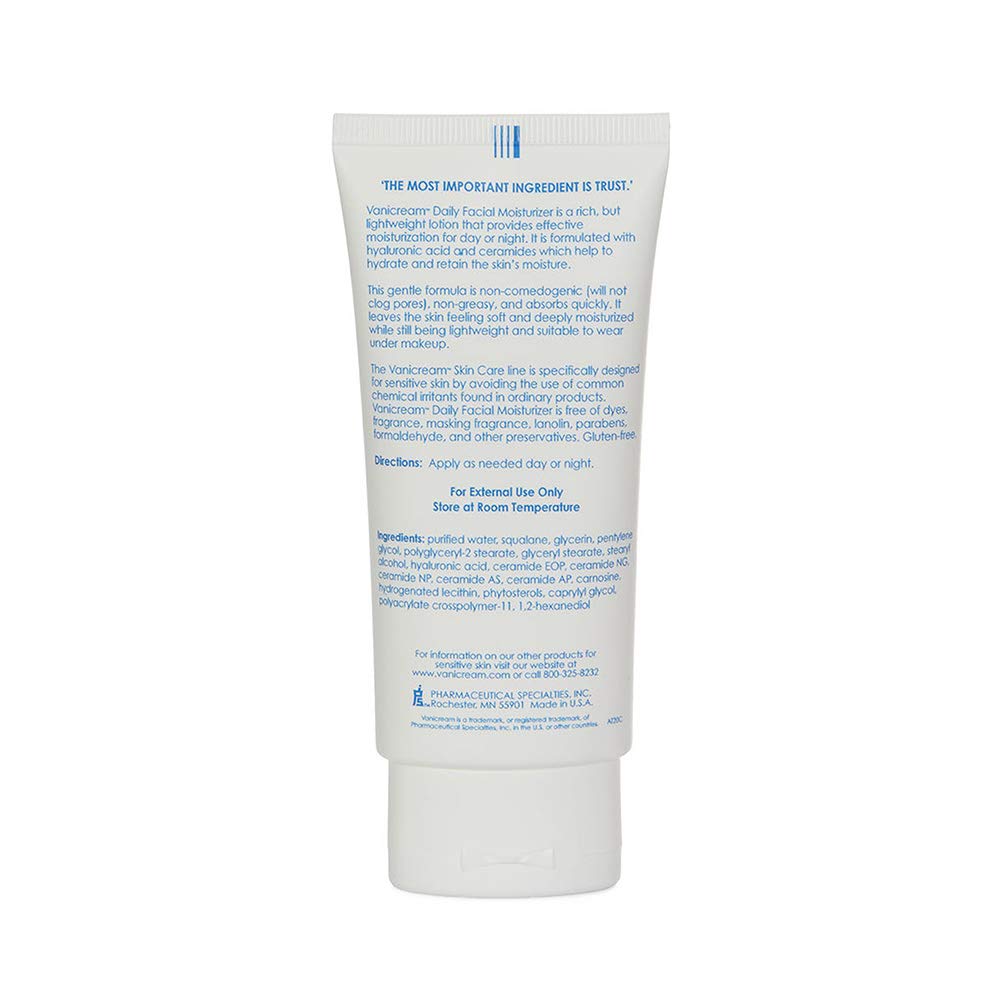 Vanicream Daily Facial Moisturizer With Hyaluronic Acid & Ceramides For Sensitive Skin, 3 fl.oz / 89ml