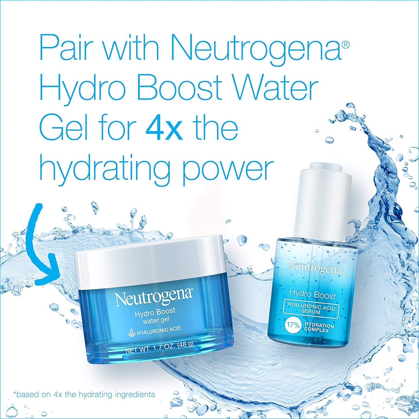 Neutrogena Hydro Boost Hyaluronic Acid Serum with 17% Hydration Complex, Lightweight, 1.0 fl.oz / 30ml