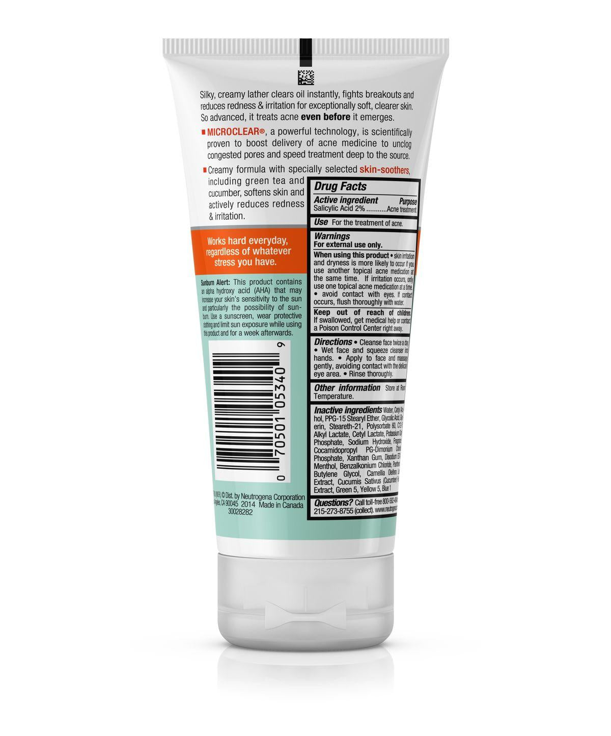 Neutrogena Oil-Free Acne Stress Control, Power-Cream Wash 177ml