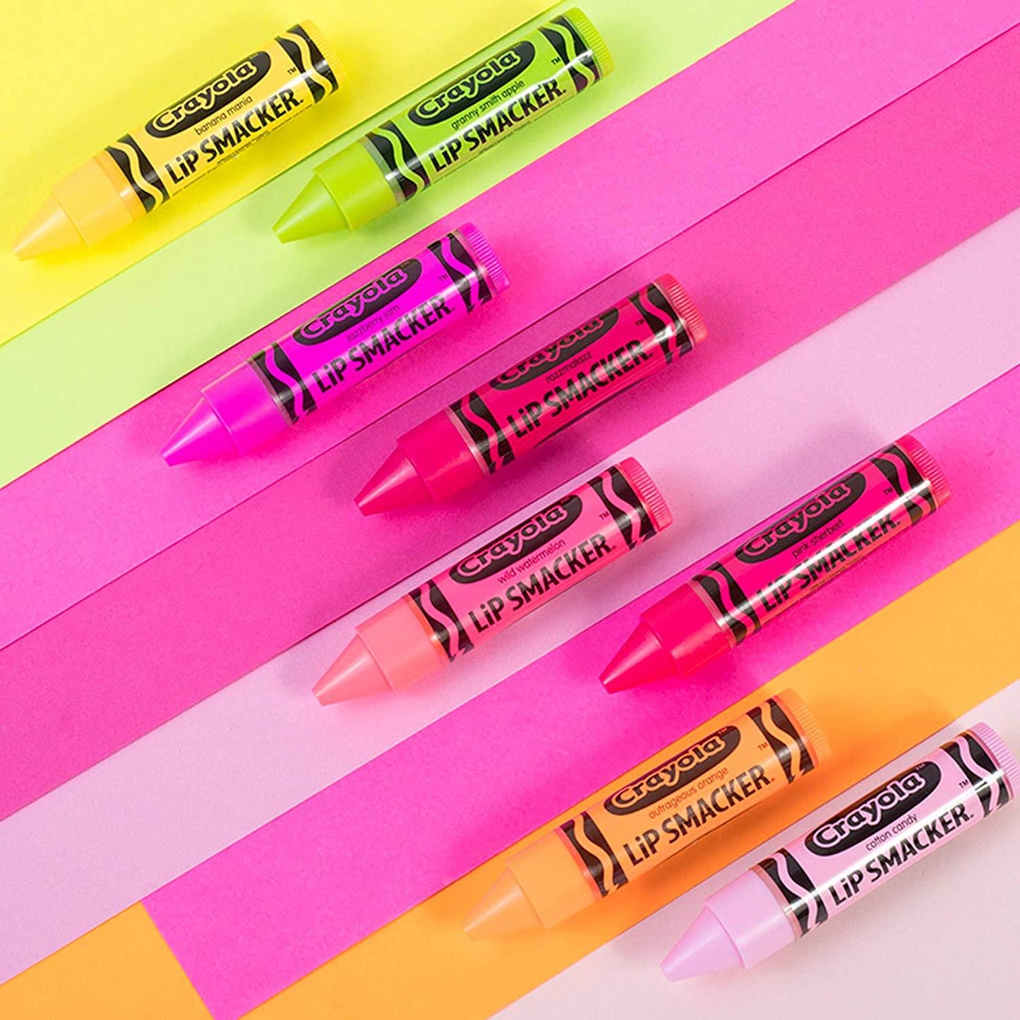 Lip Smacker Crayola Lip Balm Party, Pack of 8 Delicious Flavors
