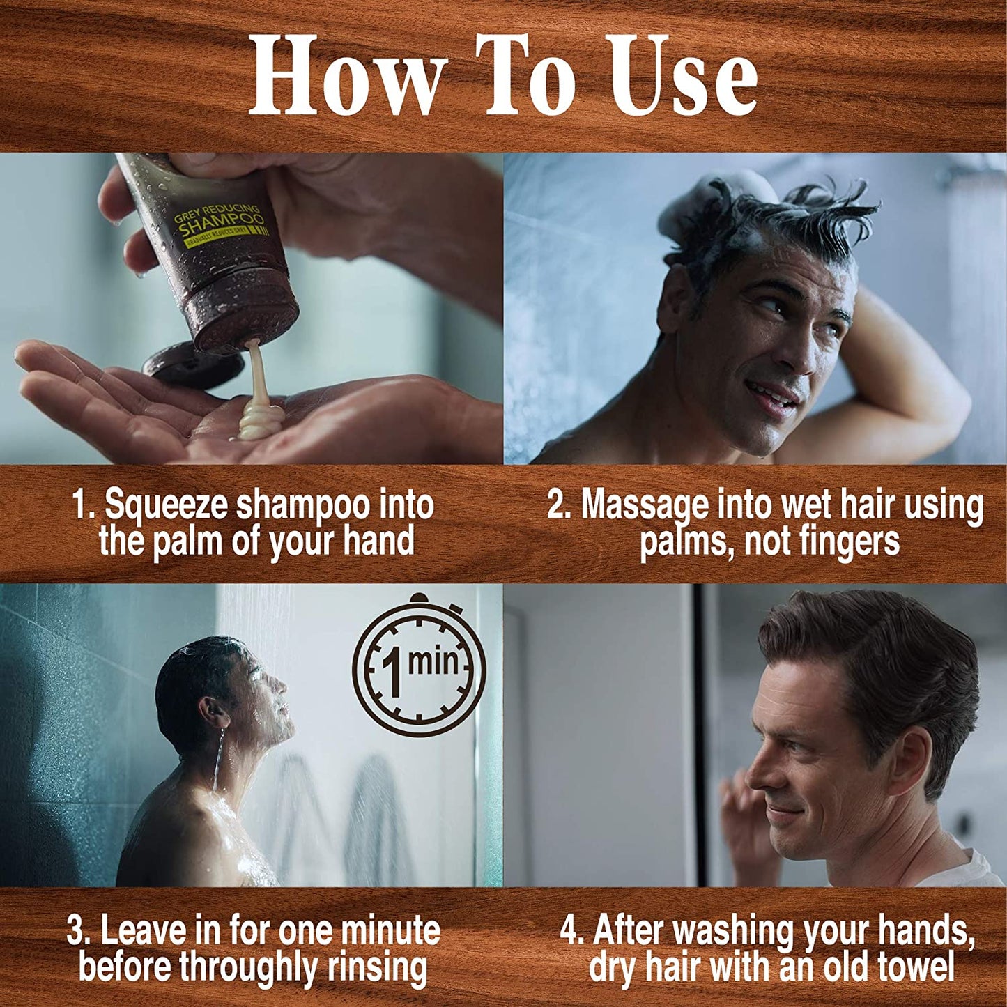 Just For Men Control GX Grey Reducing Anti-Dandruff Shampoo, Gradually Colors Hair, 4 fl oz