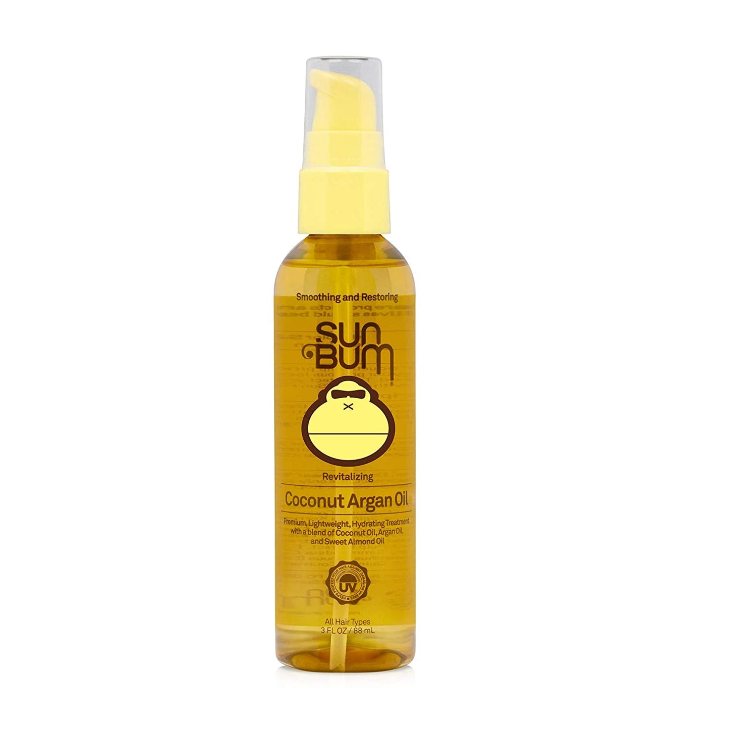 Sun Bum Revitalizing Coconut Argan Oil Smoothing & Restoring for All Hair Types, 3 fl.oz / 88ml