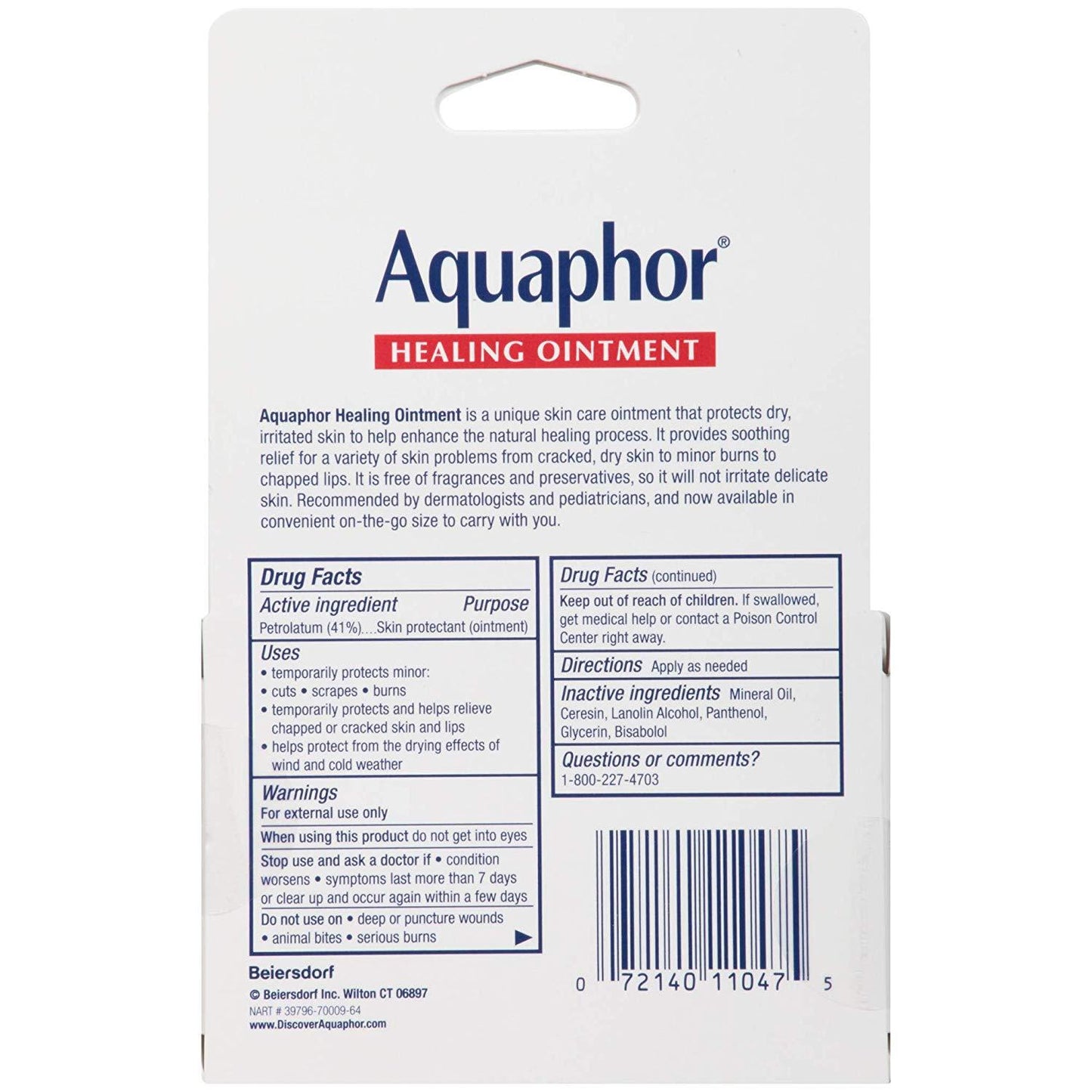 Aquaphor Advanced Therapy Healing Ointment Skin Protectant to Go Pack 2 Pack (2 x .35 oz)