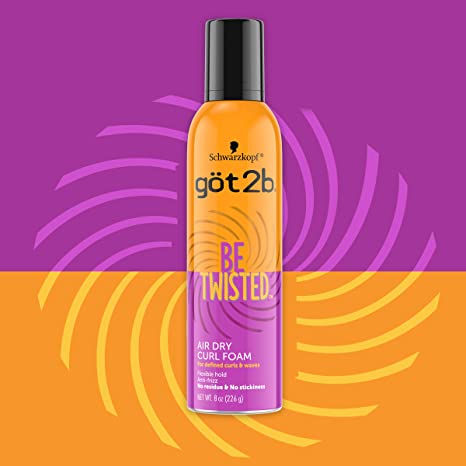 Schwarzkopf Got2b Be Twisted Air Dry Curl Foam, 8 oz / 226 g