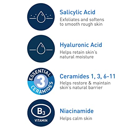 CeraVe Renewing SA Cleanser For Normal Skin Gently Cleanses & Exfoliates 16 Oz