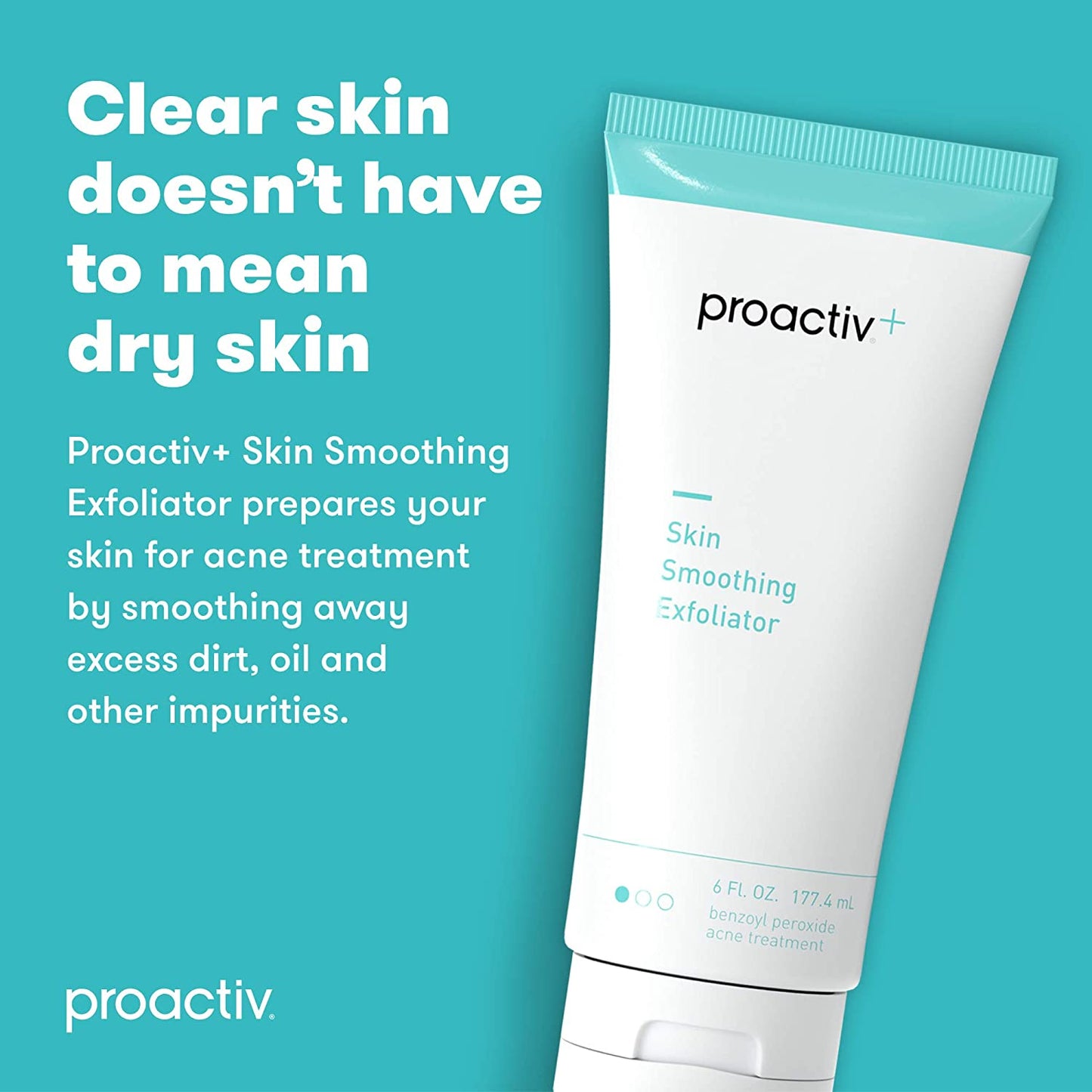 Proactiv+ Skin Smoothing Exfoliator, Benzoyl Peroxide Acne Treatment, 2 fl.oz. / 60ml