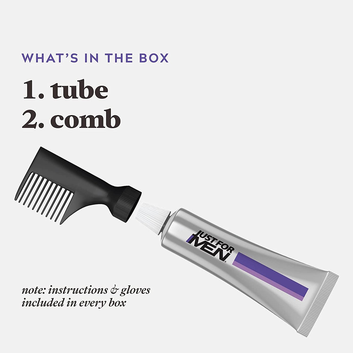 Just For Men Touch of Gray Hair Color Kit (T-55) Black with Comb Applicator, Great for a Salt and Pepper Look