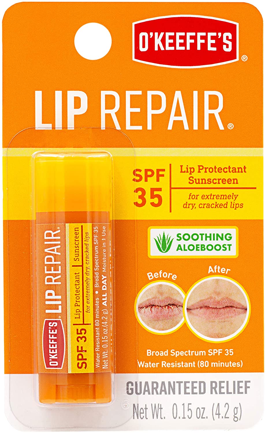 O'Keeffe's Lip Repair Lip Balm for Dry, Cracked Lips, Stick SPF 35