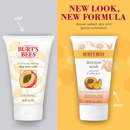 Burt's Bees Deep Pore Scrub with Peach and Willow Bark 4 Oz/113.3 g)