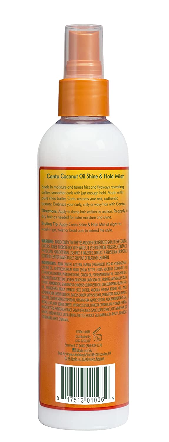 Cantu Shea Butter for Natural Hair Coconut Oil Shine and Hold Mist, 8 fl.oz / 237ml