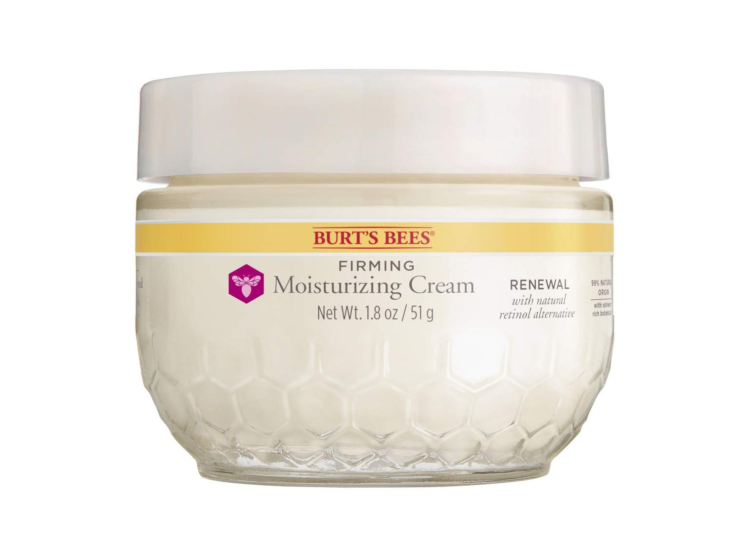 Burt's Bees Renewal Firming Moisturizing Cream with Bakuchiol Natural Retinol Alternative, 1.8 oz (51 g)