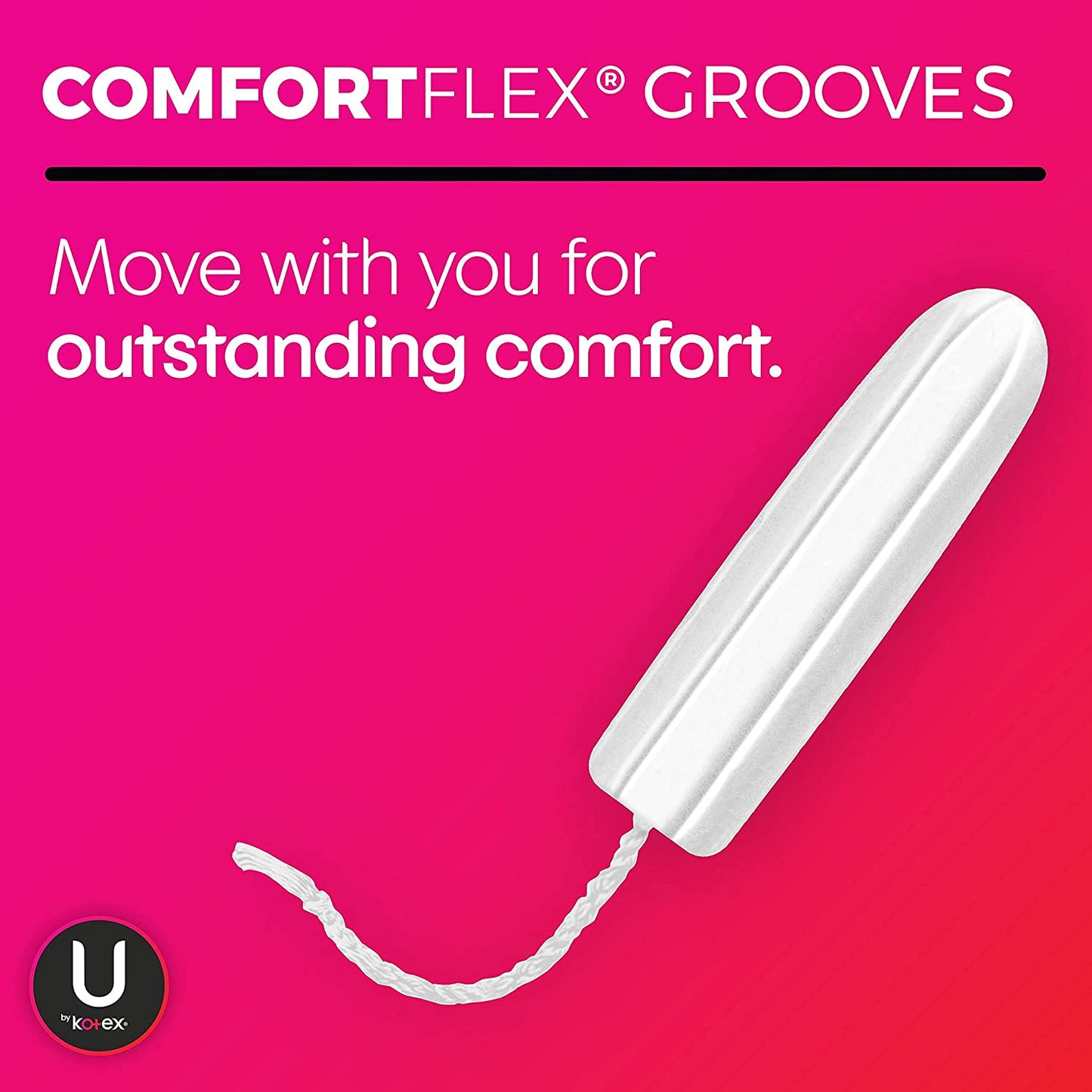 Kotex U Click Compact Unscented Tampons, Regular Absorbency, 45 Count