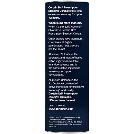 Certain DRI Prescription Strength Clinical, Roll-On Anti-Perspirant NO BOX