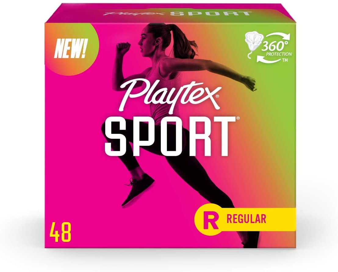 Playtex, Sport Tampons Regular Absorbency, White, Unscented, 48 Count