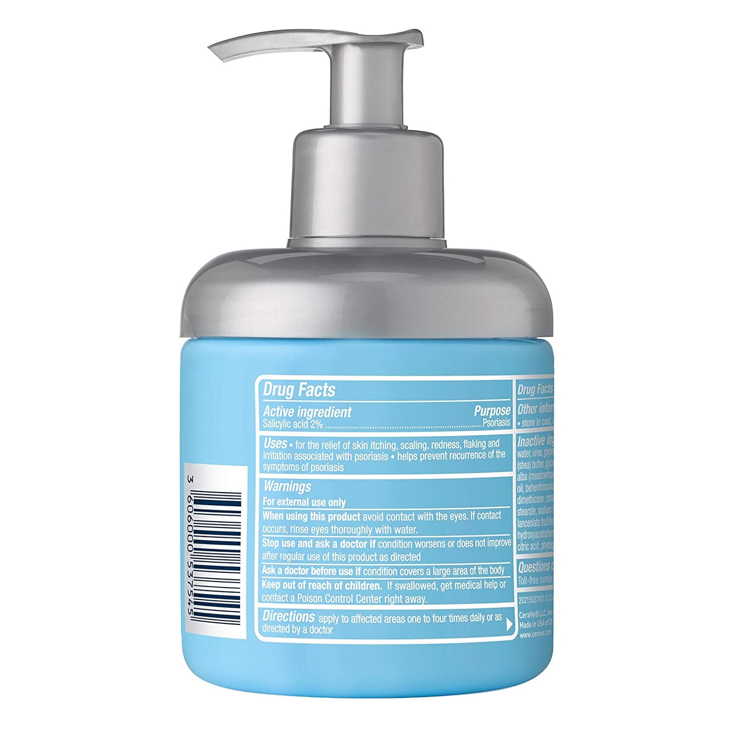 CeraVe Moisturizing Cream for Psoriasis Treatment, 8 oz 227 g Salicylic Acid & Urea for Dry Skin Itch Relief, Fragrance Free