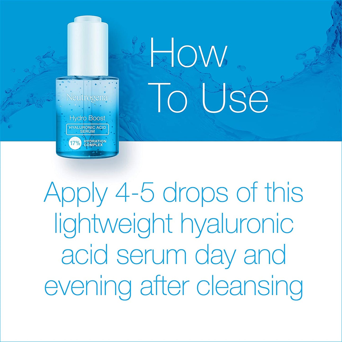 Neutrogena Hydro Boost Hyaluronic Acid Serum with 17% Hydration Complex, Lightweight, 1.0 fl.oz / 30ml