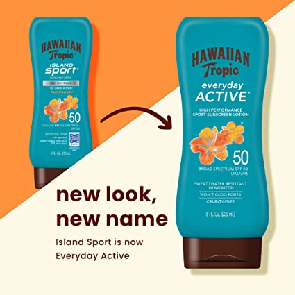 Hawaiian Tropic Everday Active High Performance Sport Sunscreen Lotion With SPF 50, 8fl oz. 236ml