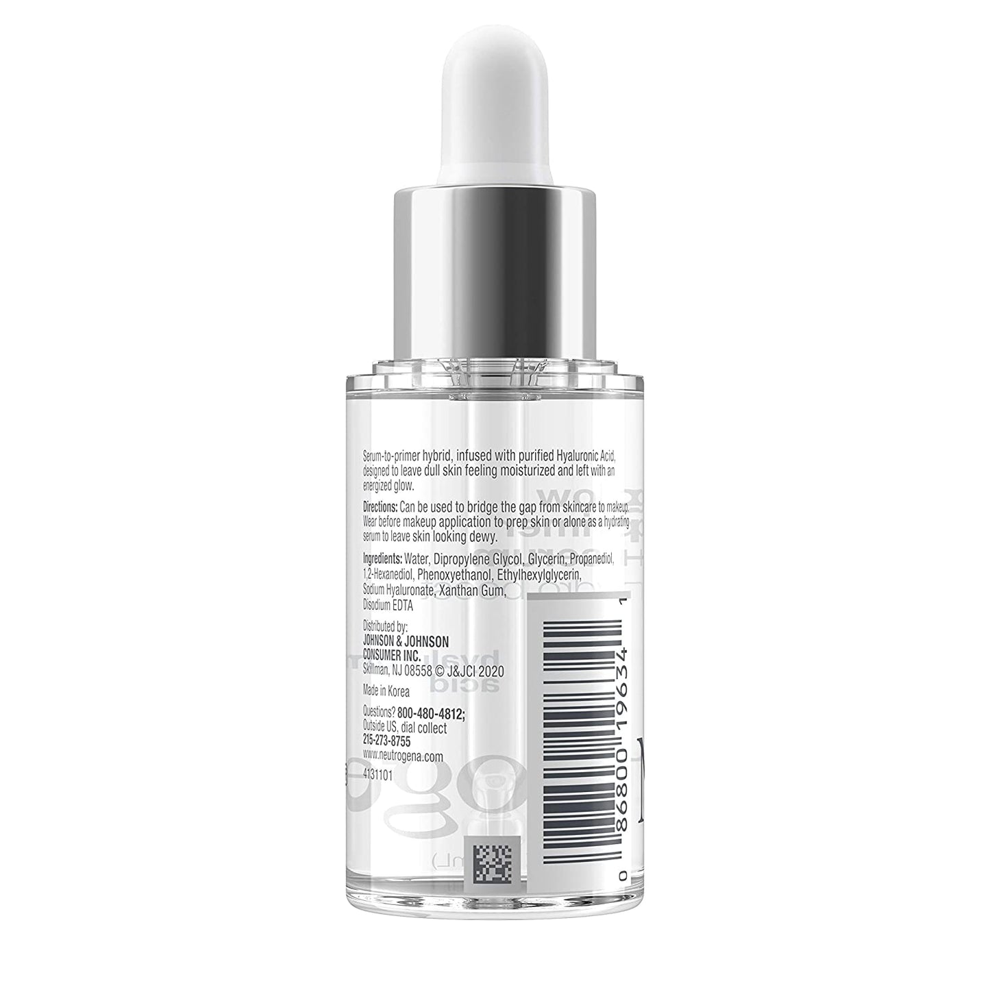 Neutrogena Glow Primer + Serum Hydro Boost Infused with Hyaluronic Acid, 1.0 fl.oz / 30ml