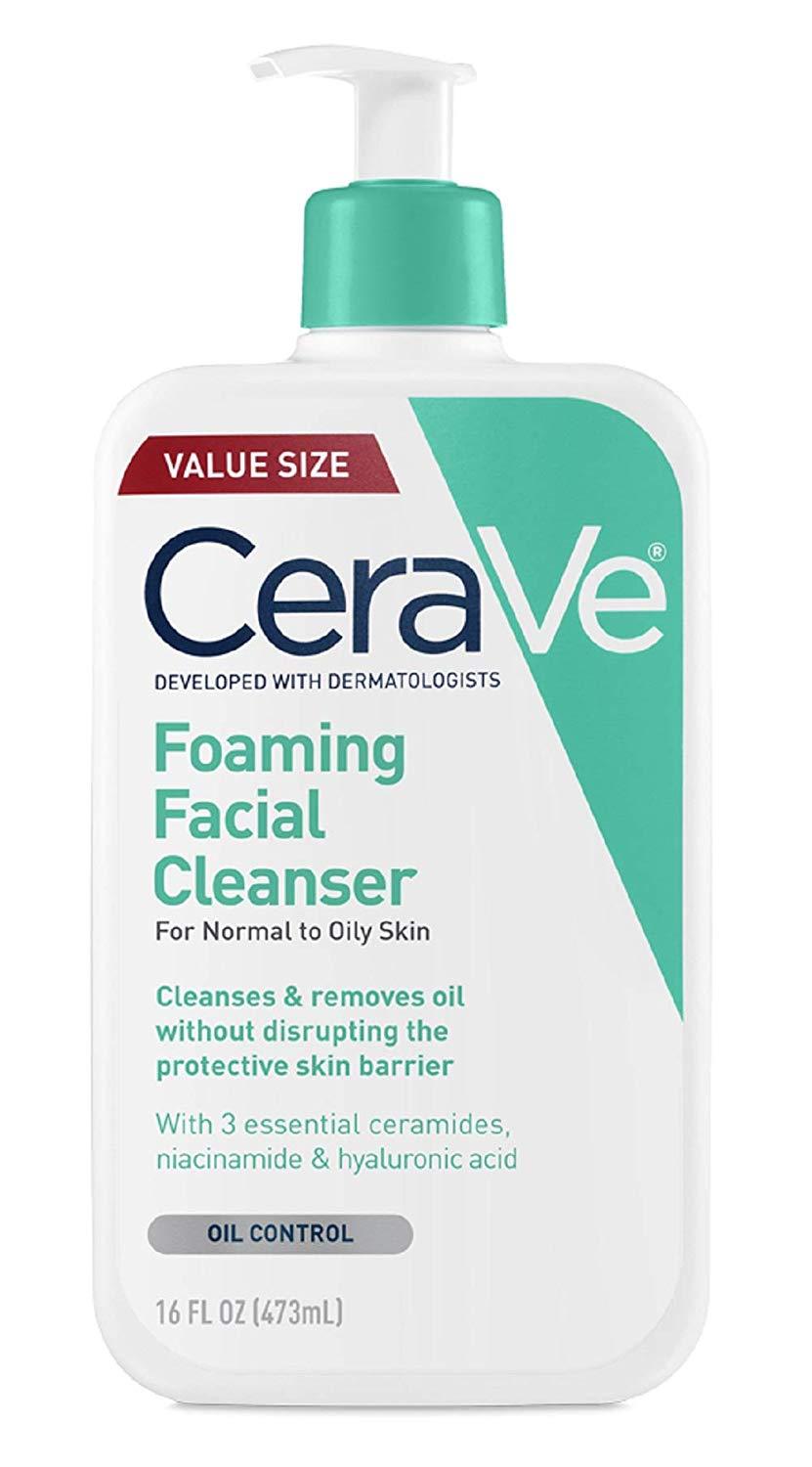 CeraVe Foaming Facial Cleanser Daily Face Wash for Oily Skin, Fragrance Free, 16 oz.