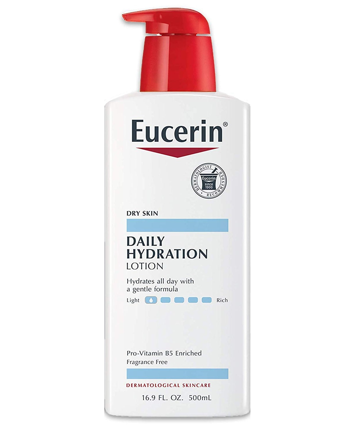 Eucerin Daily Hydration Lotion, Light-weight Full Body Lotion for Dry Skin (16.9 fl oz) Pump Bottle