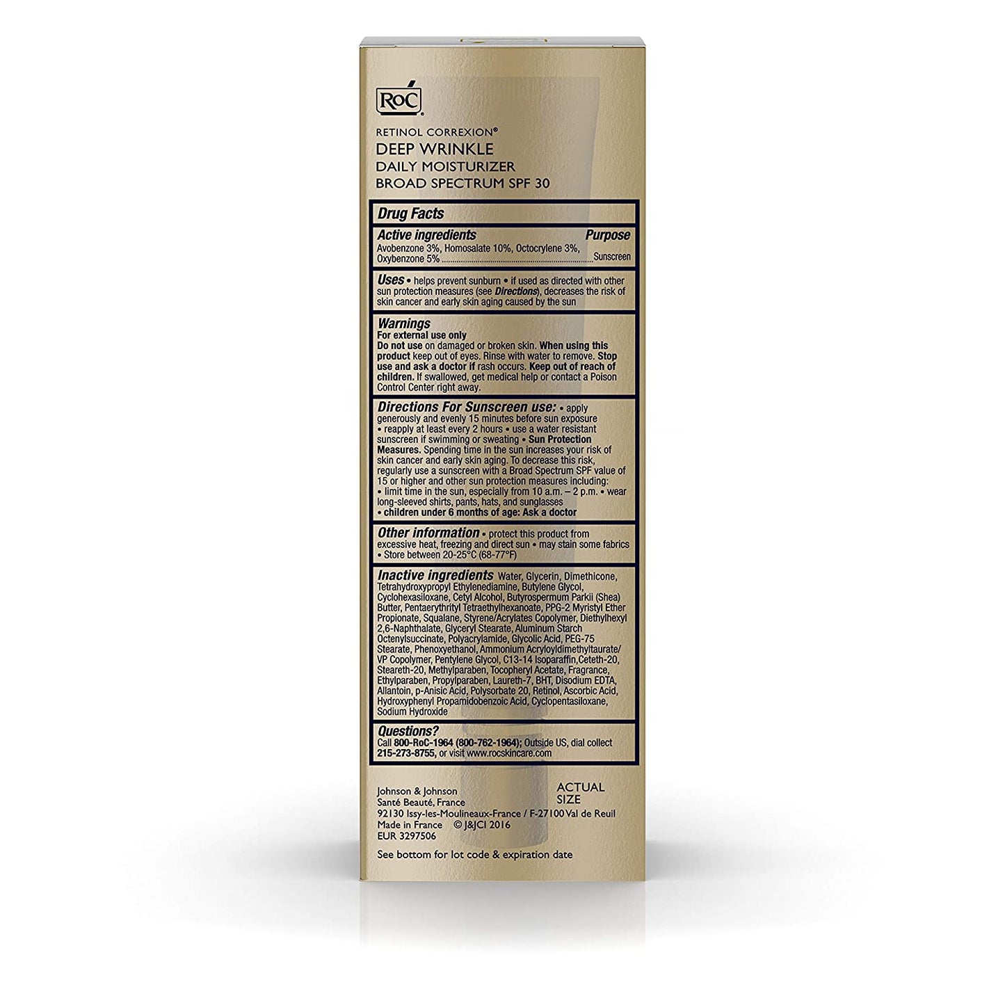 RoC Retinol Correxion Deep Wrinkle Daily Moisturizer with Sunscreen Broad Spectrum SPF 30, 1.0 fl.oz / 30ml (PACKAGING MAY VARY)