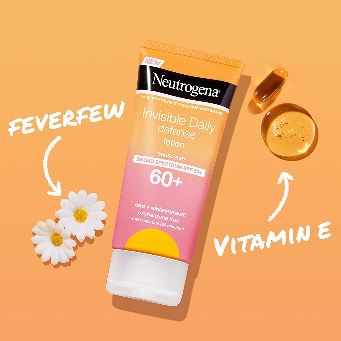 Neutrogena Invisible Daily Defense Sunscreen Lotion with Broad Spectrum SPF 60+, 3.0 fl.oz / 88ml