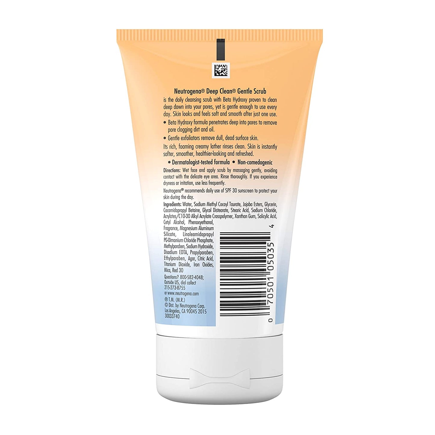 Neutrogena Deep Clean Gentle Daily Facial Scrub, Oil-Free Cleanser, 4.2 fl,oz / 124ml
