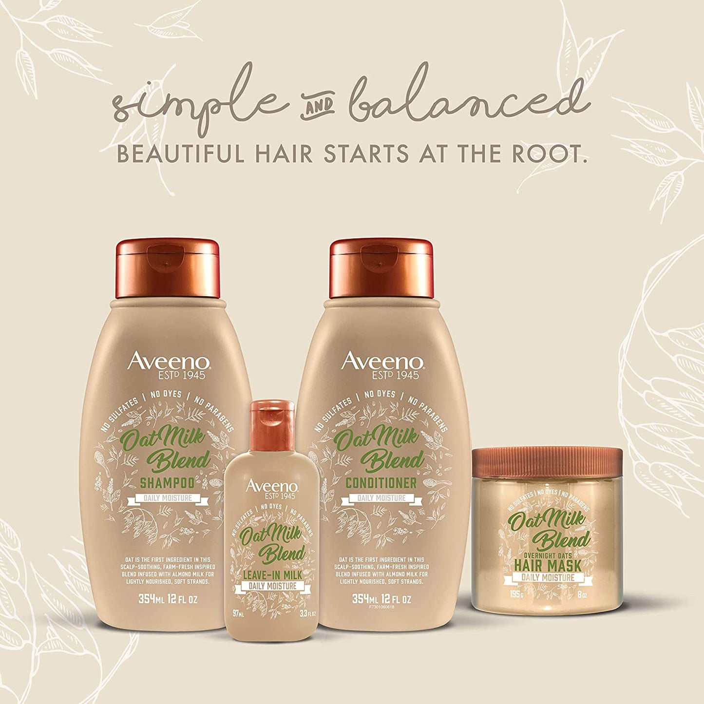 Aveeno Oat Milk Blend Shampoo, 12 oz / 354 ml (PACKAGING MAY VARY)