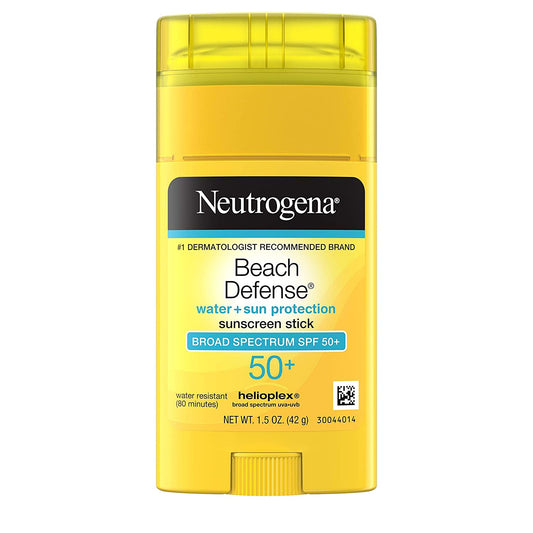Neutrogena Beach Defense Water + Sun Protection Sunscreen Stick with Broad Spectrum SPF 50+, 1.5 oz. / 42g
