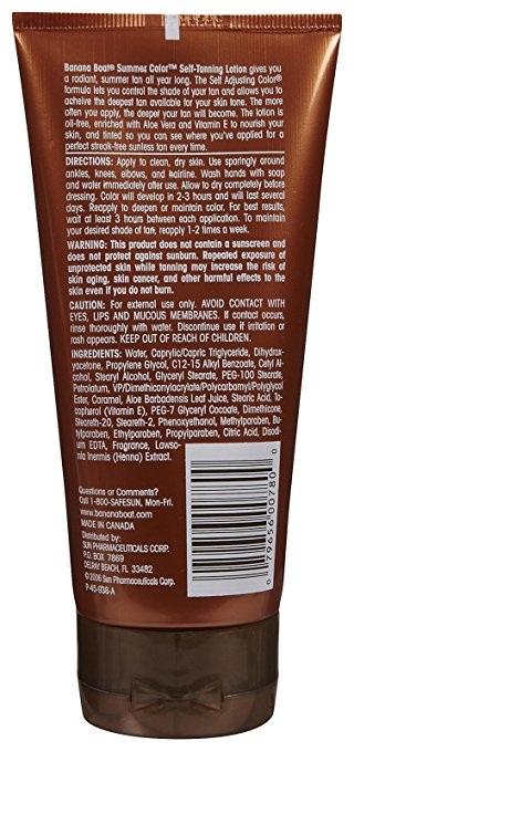 Banana Boat Summer Color Self-Tanning Lotion Light/Medium Color for all Skin Tones 6 fl.oz