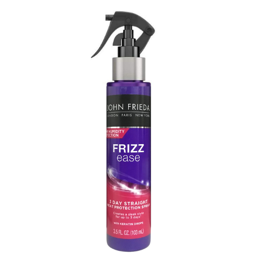 John Frieda Frizz Ease 3 Day Straight Heat Protection Spray with Keratin Drops, 3.5 fl.oz / 103ml (PACKAGING MAY VARY)
