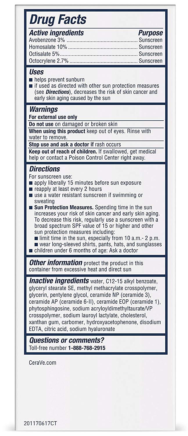 CeraVe Ultra-Light Moisturizing Lotion with Sunscreen SPF 30 for Normal to Oily Skin, 1.7 fl.oz / 50ml NO BOX
