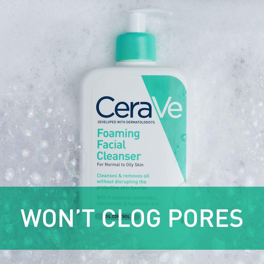 CeraVe Foaming Facial Cleanser Daily Face Wash for Oily Skin, Fragrance Free, 16 oz.