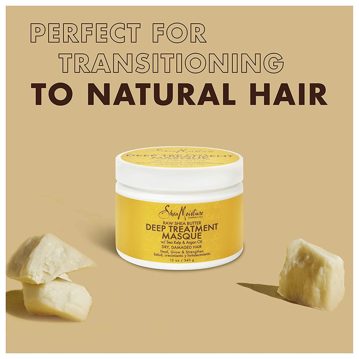 Shea Moisture Deep Treatment Masque for Dry, Damaged or Transitioning Hair Raw Shea Butter with Sea Kelp and Argan Oil 12 oz 340 g