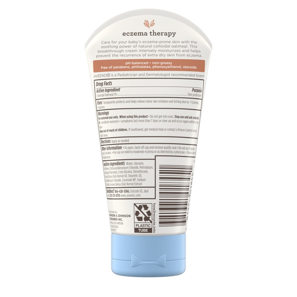 Aveeno Baby Eczema Therapy Moisturizing Cream For Dry, Itchy, Irritated Skin, 5 oz.