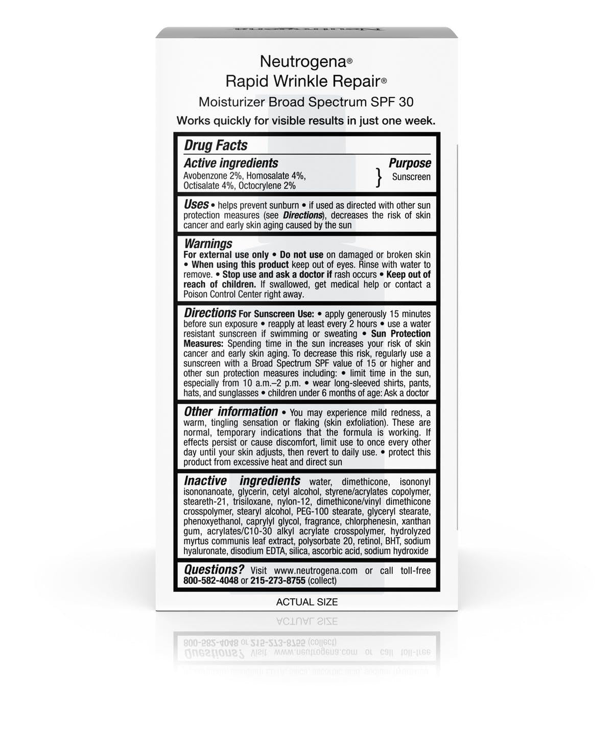 Neutrogena Rapid Wrinkle Repair Moisturizer with Sunscreen Broad Spectrum SPF 30, 1 fl.oz