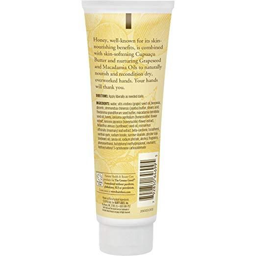 Burt's Bees Honey & Grapeseed Hand Cream 2.6 Oz / 73.7g