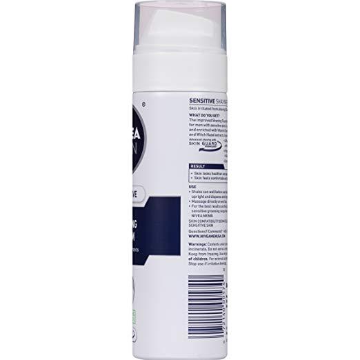NIVEA Men Sensitive Shaving Foam Soothes Sensitive Skin From Shave Irritation 7 oz. Can