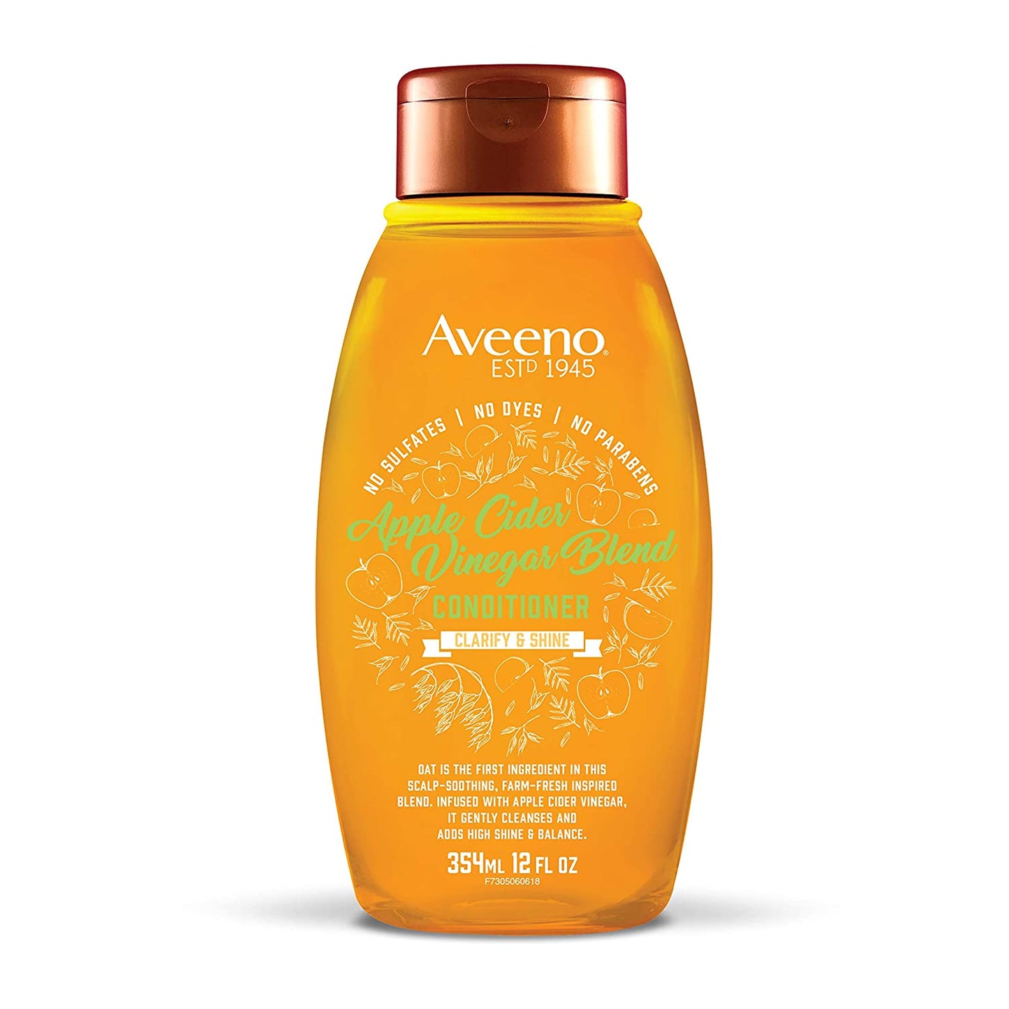 Aveeno Scalp Soothing Apple Cider Vinegar Blend Conditioner, Clarify and Shine, Fresh 12 fl. oz. 354 ml