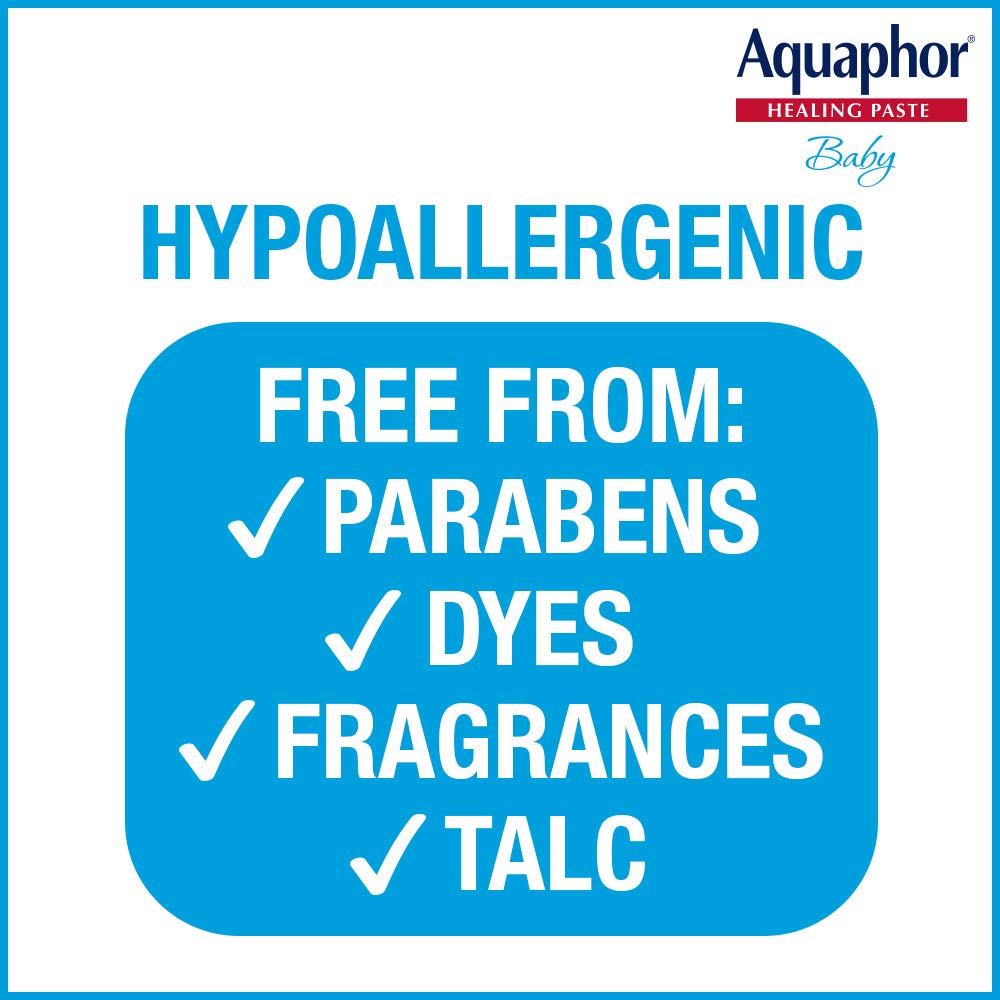 Aquaphor Baby Diaper Rash Paste Fast Relief For Troublesome Diaper Rash and Flare-ups 3.5 oz Tube